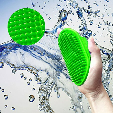 Reactionnx Dog Grooming Brush - Dog Bath Brush - Cat Grooming Brush - Dog Washing Brush - Rubber Dog Brush - Dog Hair Brush - Dog Shedding Brush - Pet Shampoo Brush for Dogs and (Best Little Pet House Grooming & Washing)