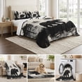 thumbnail image 6 of Twin XL Quilt Set 68''x98'', Black Bear Lightweight Summer Bedspread Coverlet Set with 2 Pillow Shams, Farmhouse Forest Animals Vintage Breathable All Season Quilt Bedding for Dorm/Guest Room, 6 of 9