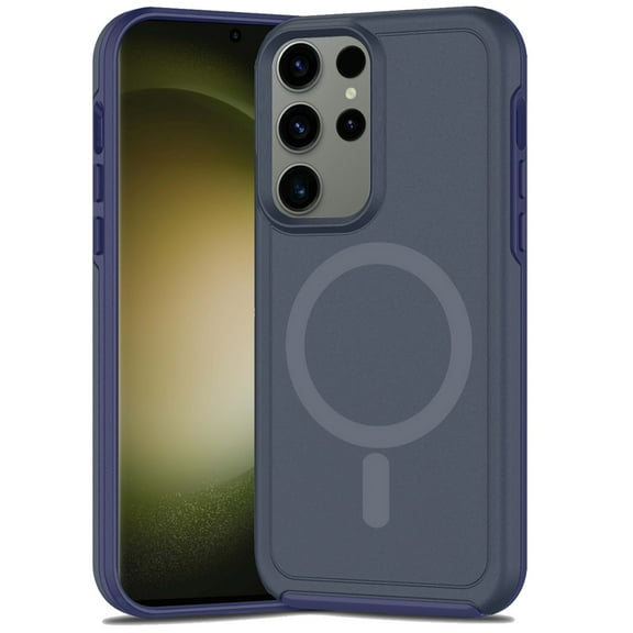 For Samsung Galaxy s23 Magnetic Ring Circle Guard Fused Ultimate Hybrid Case - Blue