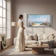 thumbnail image 5 of Beach Window Canvas Wall Art - Large Coastal Picture Landscape Canvas Prints Tropical Sea Paintings, Horizontal Summer Seascape Artwork for Living Room Bedroom, 5 of 7