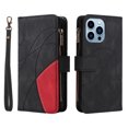 thumbnail image 2 of TECH CIRCLE Wallet Case for iPhone 13 Pro Max, iPhone 13 Pro Max Case for Women Men Durable PU Leather Kickstand Magnetic Buckle Flip Folio Strap Wristlet Zipper Card Holder Phone Cases,Black, 2 of 8