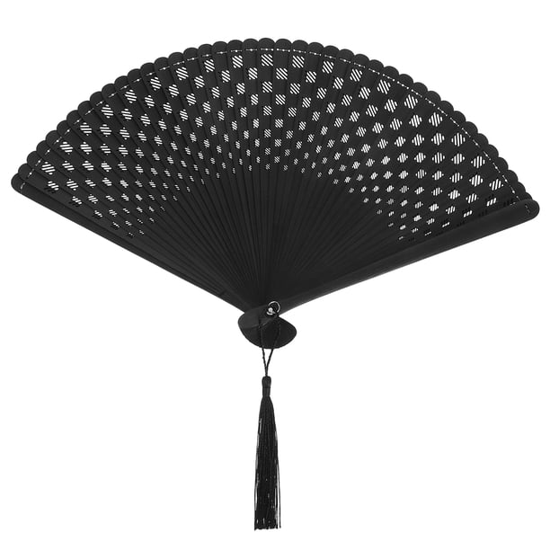Abanico de mano plegable de bambú: Abanico de novia tradicional chino - Accesorio de refrigeración portátil de estilo retro japonés para viajes de verano y bodas.