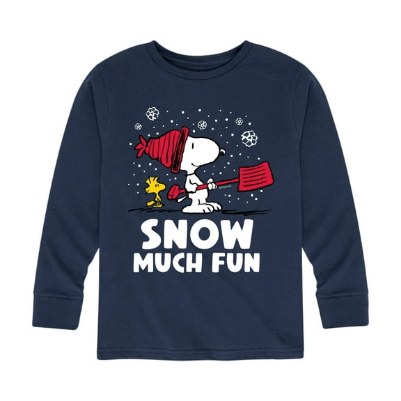 Peanuts - Snoopy and Woodstock Snow Much Fun - Toddler And Youth Long Sleeve Graphic T-Shirt