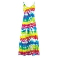 thumbnail image 4 of Viikei Womens Summer Dresses,Plus Size Summer Maxi Dress for Women,Fashion Women Summer Casual Solid V-Neck Camis Sleeveless Long Dress Yellow S, 4 of 5