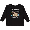 thumbnail image 3 of Inktastic My Great Grandpa Loves Me with Sloth and Hearts Boys or Girls Long Sleeve Toddler T-Shirt, 3 of 5
