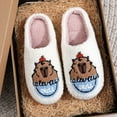 thumbnail image 2 of Fuzzy Slippers For Women Comfortable Home Capibala Slippers Winter Panama Capybara Cotton Slippers Men Warm Cozy Winter House Slippers Bedroom Indoor House Shoes, 2 of 7