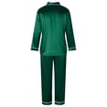thumbnail image 3 of Zshosam Mens Cotton Pajama Set, Soft Long Sleeve Pajamas for men Lightweight Button Up Sleepwear Lounge Pjs Set with Pockets(Green,L), 3 of 7