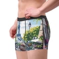 thumbnail image 2 of Qekee Parisian Cafe With Eiffel for Men's Underwear Boxer Briefs , Comfort Boxer Brief for Men, Moisture-Wicking Breathable-X-Large, 2 of 5