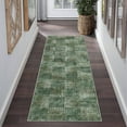 thumbnail image 2 of Haperlare Contemporary Washable Runner Rugs for Hallway Green Patchwork Print Low Pile Rug Runner Rugs for Entryway Laundry,2'x6', 2 of 7
