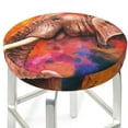 thumbnail image 3 of Balery Oil Paintings Of Elephants Velvet Round Bar Chair Cushion Cover Adjustable, Protects From Scratches And Stains, Soft & Washable Ideal For Wooden And Metal Stools - 14 Inch, 3 of 7