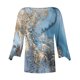 thumbnail image 5 of ICHUANYI Liquidación Moda Mujer Verano V-Cuello Manga 3/4 Estampado Casual Camiseta Blusa ICHUANYI WER202308257570, 5 of 5