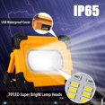 thumbnail image 5 of Luces de trabajo LED recargables con energía solar, reflector portátil de 60 W para reparación de automóviles, luz de emergencia impermeable con función de banco de energía, base magnética y, 5 of 5