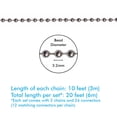 thumbnail image 4 of Beaded Pull Chain Extension with Connector for Ceiling Fan or Light (2pc in One Package) 10 Feet Beaded Roller Chain with 12 Matching Connectors Each (3.2mm Diameter, Silver), 4 of 7