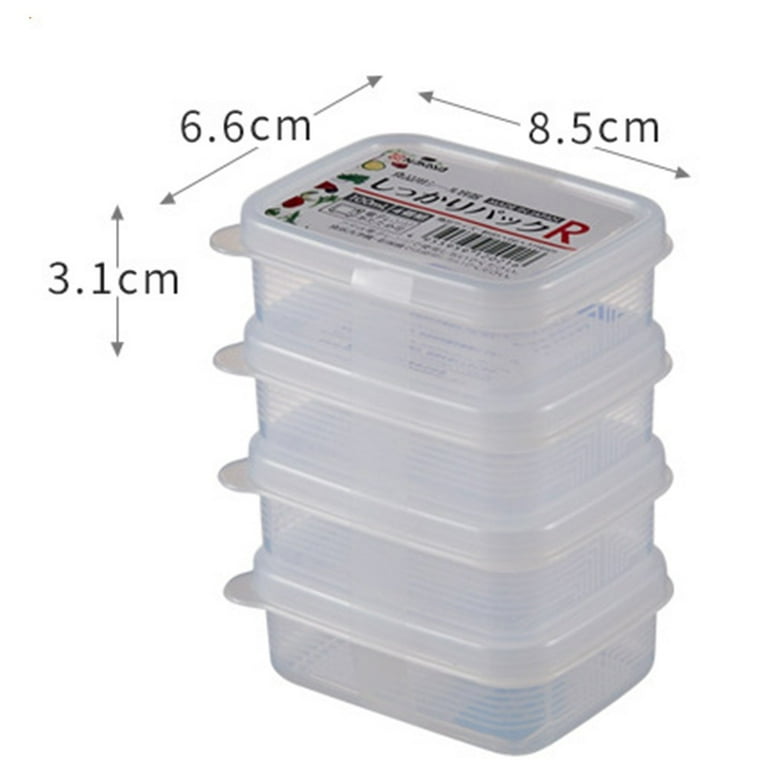 Cogfs 4 Pcs 100 ML Small Square Deli / Soup Plastic Container Lid Juice  Reusable Storage 