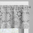 thumbnail image 5 of Ambesonne Floral Valance & Curtain, Hand Drawn Lines Curves, 55"x30", Black White, 5 of 6
