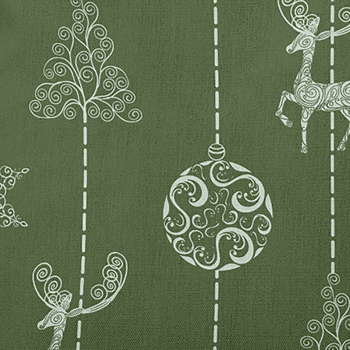 26" x 26" Simply Daisy Christmas Lines Polyester Accent Pillow, Moss Green Qty 1