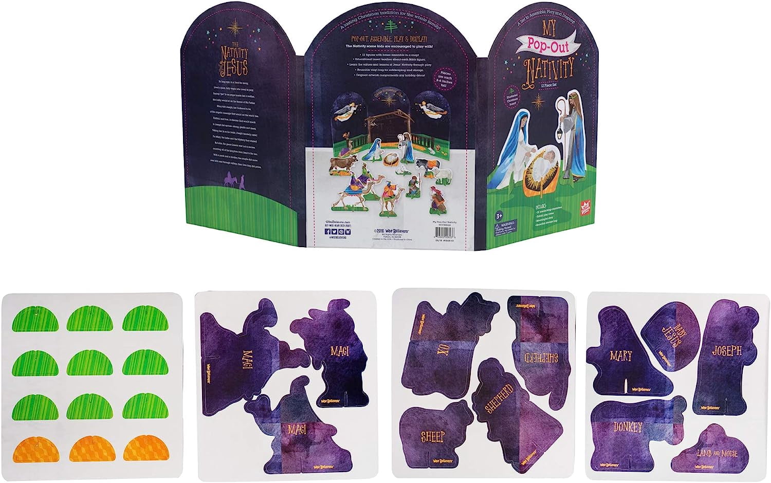Wee Believers My Pop-Out Nativity 12 Piece Children's Christmas Activity Set 236
