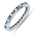 thumbnail image 3 of Pompeii 1 1/2ct Diamond & Sapphire Eternity Ring 14K White Gold (G/H,I1), 3 of 4