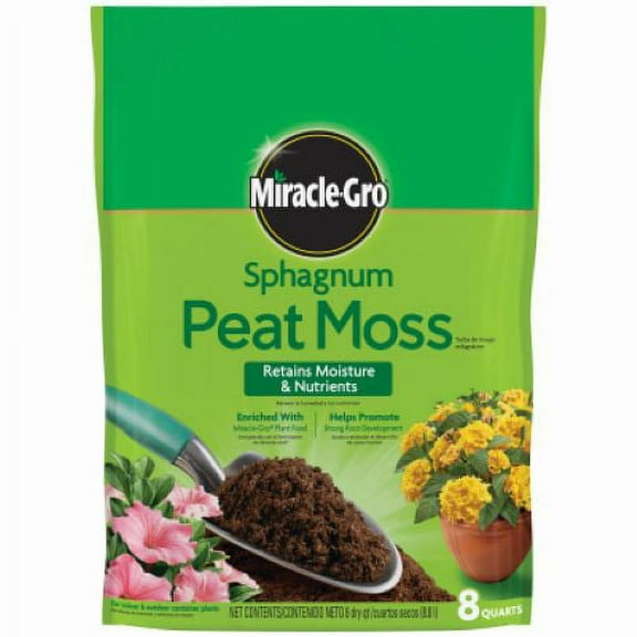 Miracle-Gro 85278430 8 Quart Bag of Sphagnum Peat Moss - Quantity of 18