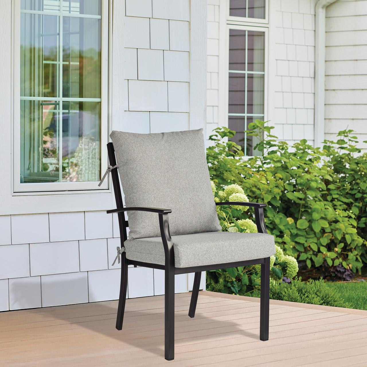 Better Homes & Gardens 20" x 22" Premium Gray Outdoor Dining Chair Cushion