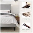 thumbnail image 5 of Amolife Queen Size Platform Bed Frame with Corduroy Fabric Upholstered Adjustable Height Headboard, Light Grey, 5 of 9