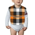 thumbnail image 6 of Bingfone Mess-Proof Baby Bib - Waterproof Bib For Baby Boy Or Girl With Food Catcher Pocket, Unisex-Orange Plaid, 6 of 8
