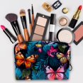 thumbnail image 3 of Flower ButterflyCosmetic Storage Bag with Zipper, Printed Design, Ideal for Ladies and Girls Traveling - Zipper Pouch, Travel Pouch, Women's Makeup Bag, Makeup Travel Bag Pouch, 3 of 6