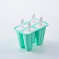 thumbnail image 1 of Molde para paletas, moldes para paletas, 4 piezas, moldes de silicona para paletas heladas, molde para paletas sin BPA, reutilizable, fácil liberación, para hacer paletas heladas (verde) brillar Hogar, 1 of 4