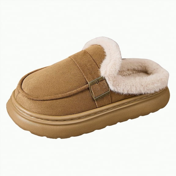 Yindaity Womens Indoor Outdoor Slippers Women's Fuzzy House Slippers Suede Fluffy Winter Slipper Cozy Furry Warm Shoes Indoor/Outdoor(AG,15.99)