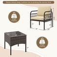 thumbnail image 3 of Costway 3 PCS Patio Wicker Furniture Set, Outdoor Conversation Bistro Set with Cushioned Mix Brown + Beige, 3 of 10