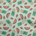 thumbnail image 1 of oneOone Rayon Dusty Green Fabric Tropical Fruits With Chevron Craft Projects Decor Fabric Printed By The Yard 56 Inch Wide, 1 of 4