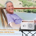 thumbnail image 2 of Gelielim Reproductor de casete Boombox, radio portátil AM/FM estéreo, grabadora de reproductor de cinta de casete con altavoz grande y conector para auriculares, grabadora de cinta con batería o alime, 2 of 5