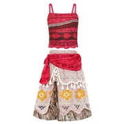 Jurebecia Princess Costume Two-Pieces Crop Top Skirt Outfit Set Birthday Party Clothes