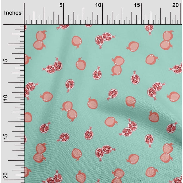 oneOone Polyester Lycra Fabric Pomegranate Fruit Decor Fabric Printed BTY 56 Inch Wide