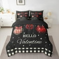 thumbnail image 2 of Feelyou Plaid Love Heart Bedding Comforter Set 7-Piece for Kid, Romantic Christmas King Bedding Sets, Hallo Valentines Day Reversible Bed Sheets, Lightweight Room Decor, 2 of 7