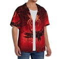 thumbnail image 2 of Rateoe Black Spider Web With Spiders Pattern Men's Short Sleeve Classic Shirt, Casual Short-Sleeved Shirt, Lightweight Summer Shirt, Cuban Collar Shirt,Button-Front Shirt-Large, 2 of 5