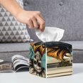 thumbnail image 6 of Lsque Skeleton Chef BBQ Scene Printed Tissue Box Cover Holder, Facial Paper Organizer Dispenser,Square with Bottom Belt, PVC Leather Decorative Organizer, 6 of 8