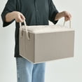thumbnail image 6 of StorageWorks Fabric Storage Bin with Lids, Collapsible Clothing Storage Box, Extra Large, 3 Pack, Gray, 17.1"x 12.8"x 10.4", 6 of 9