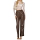 thumbnail image 1 of Pantalones de piel sintética Vigorbear para mujer, color liso, cintura alta, pierna recta, estilo vintage de los años 90, con bolsillos, 1 of 8