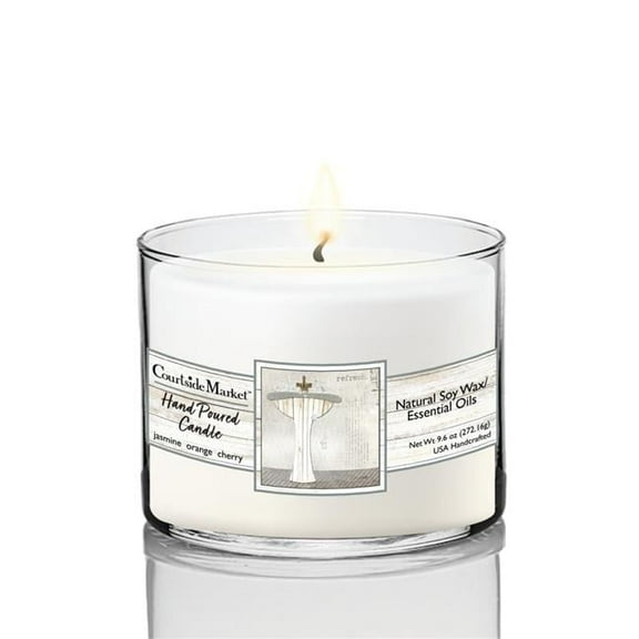 Courtside Market CAN-SB200-CIR 9.6 oz Bath II Circular Candle Glass, Clear