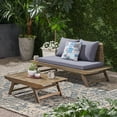 thumbnail image 2 of Christopher Knight Home Sedona Acacia Wood 2-piece Outdoor Patio Set by  Gray+ Dark Gray, 2 of 5