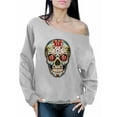 thumbnail image 1 of Awkward Styles Women's Sugar Skull Roses Graphic Off Shoulder Tops Oversized Sweatshirt Floral Skull Day of Dead, 1 of 4