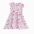 thumbnail image 1 of Zanarzt Tenue pour Bébé Fille Robe d'Été pour Filles avec Manches Fluides Robe à Motif Floral Robe à Imprimé Mignon Robes d'Été, Violet, 2-3 Ans, 1 of 5