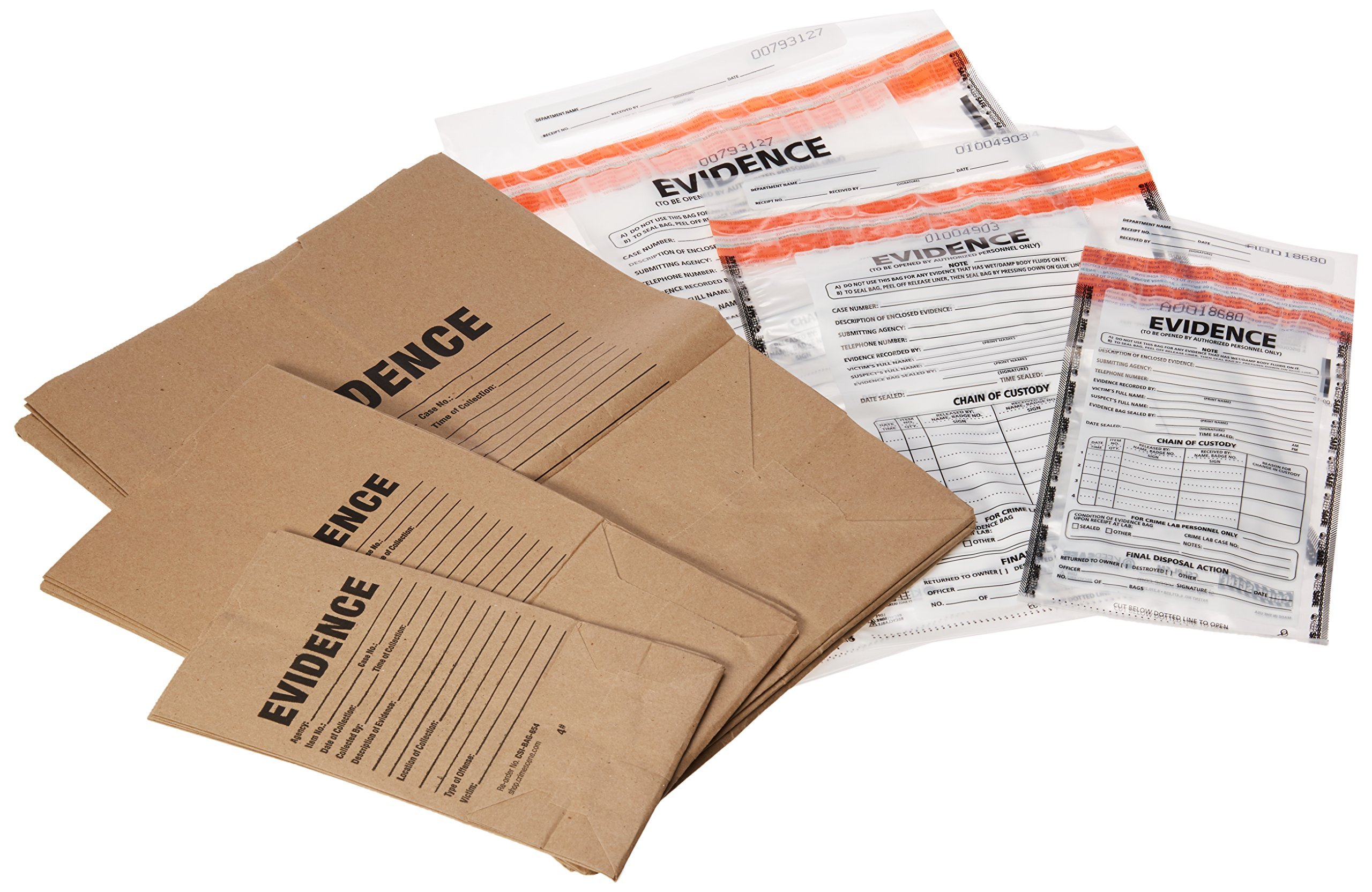Evidence Bags Paper And Plastic Sample Pack
