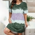 thumbnail image 2 of Zpanxa Women's Plus Size Loose Fit Dress Short Sleeve Tie Dye Casual Round Neck Flowy Summer Dress, 2 of 5