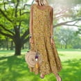 thumbnail image 1 of Vestido Sin Mangas Vestidos de playa de verano Vestidos sueltos con estampado floral de moda para el trabajo (Amarillo XL) Cgtredaw Para estrenar, 1 of 1