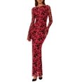 thumbnail image 1 of Vestido PRETTYGARDEN 2025 Floral Bodycon Maxi Rojo XL, 1 of 8