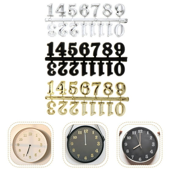 ELAYARD Assorted Color Plastic Clock Numbers Kit for Clock Repair and Craft Projects, 3 Sets Included