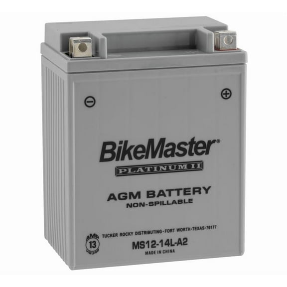 BikeMaster AGM Platinum II Battery MS12-14L-A2 For Kawasaki EX500 Ninja 500R 1994-2010