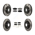 thumbnail image 1 of Transit Auto Front Rear Coated Drilled Slotted Disc Brake Rotors and Semi-Metallic Pads Kit for Car 2016-2018 Mazda CX-3 FWD KDS-100364, 1 of 11